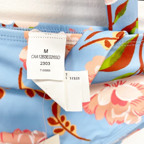 Cupshe Women's Blue Floral Tie Front Halter & Cheeky Bikini Set Size Medium - Picture 9 of 10